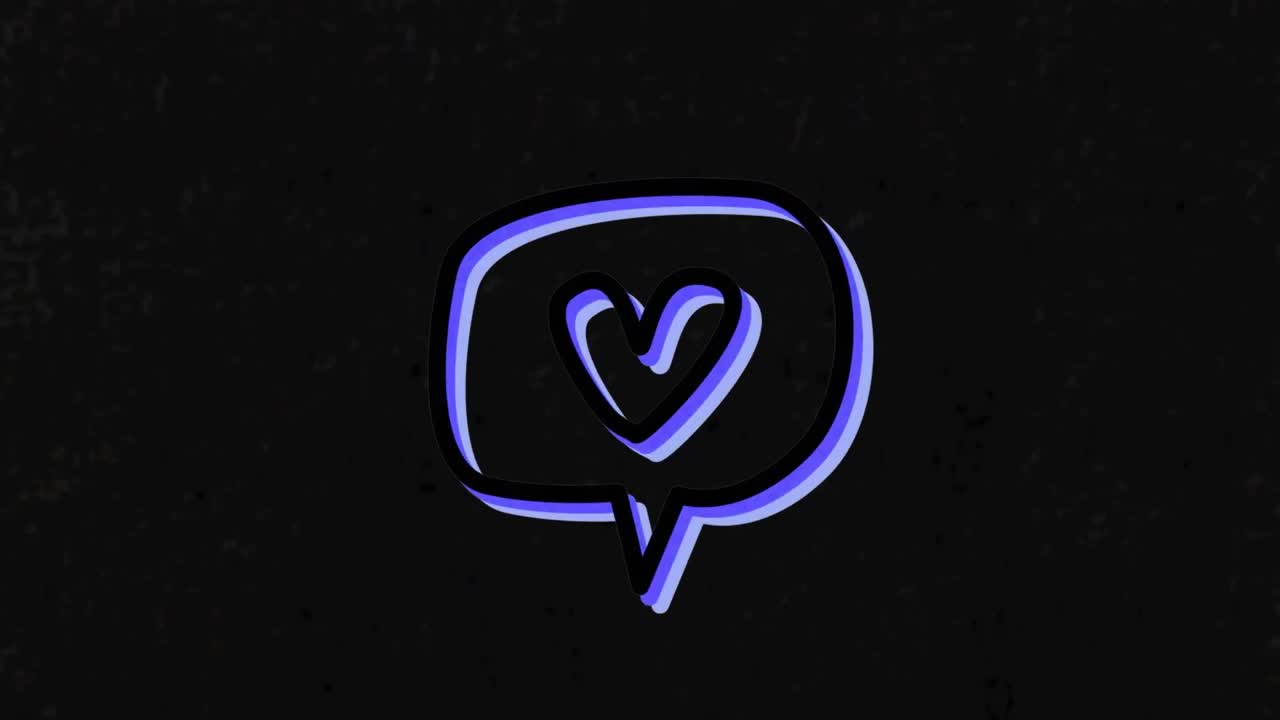 animación del icono de corazón de neón sobre un fondo texturizado