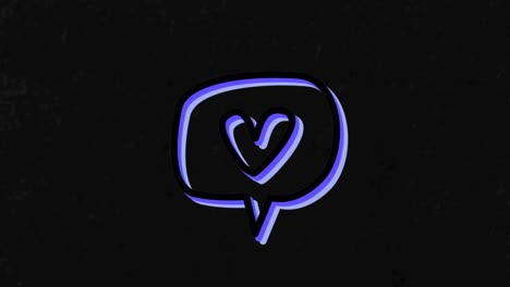 animación del icono de corazón de neón sobre un fondo texturizado