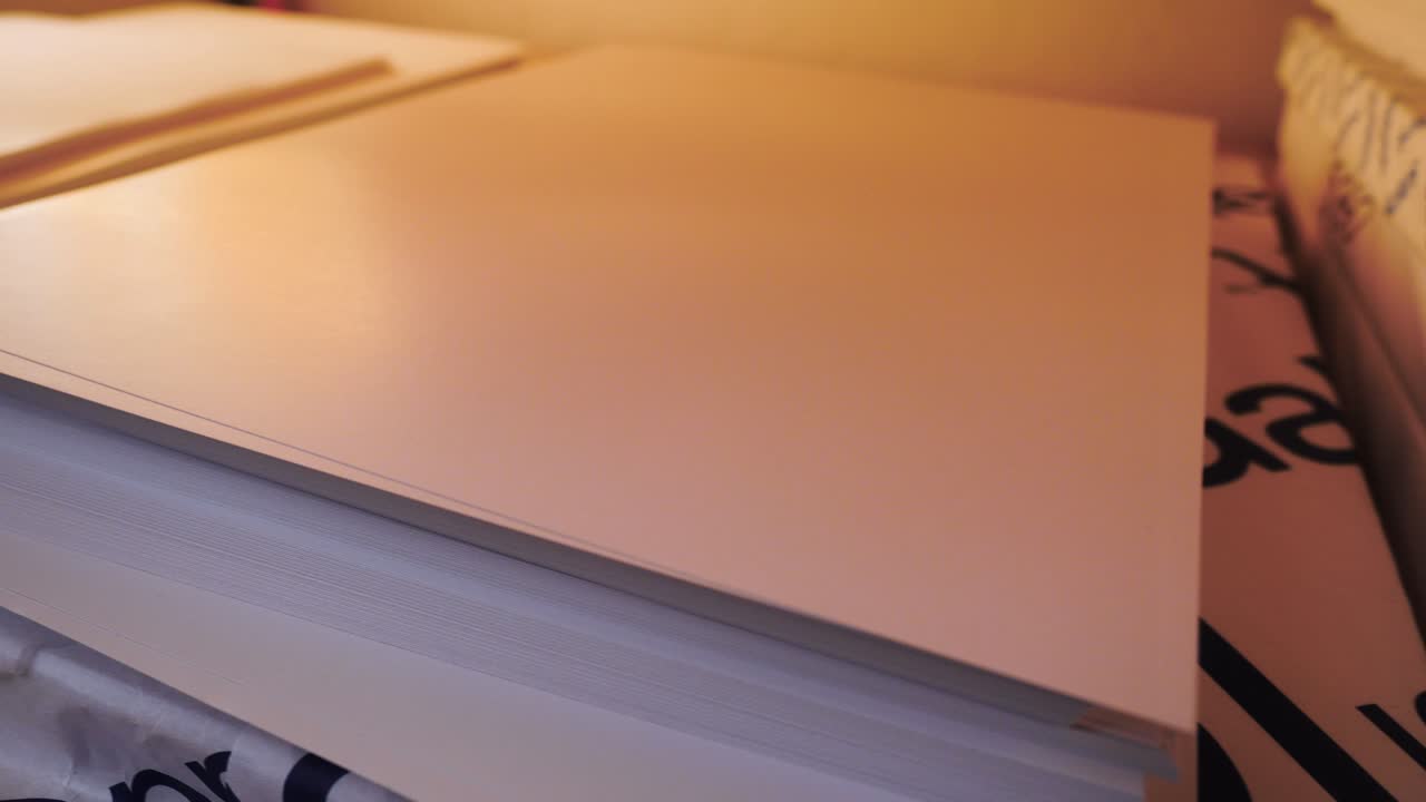 Stacks of paper and photo paper