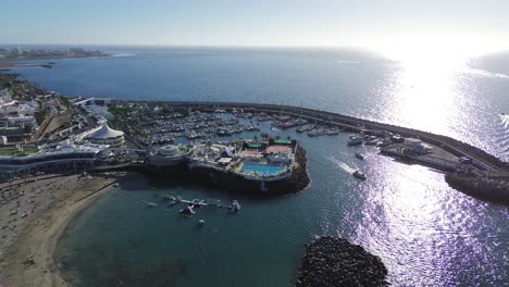 aerial view of puerto colon in tenerife, canary island