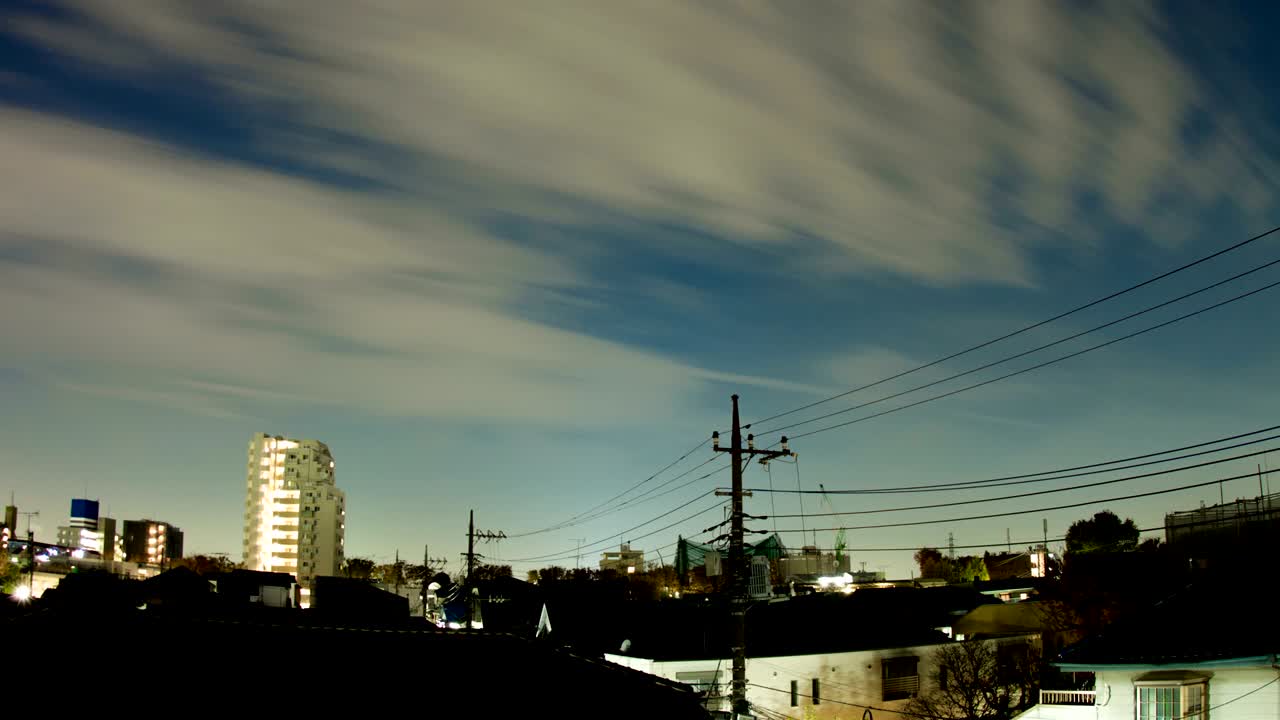 el paisaje del cielo nocturno 4k en tokyo toma amplia