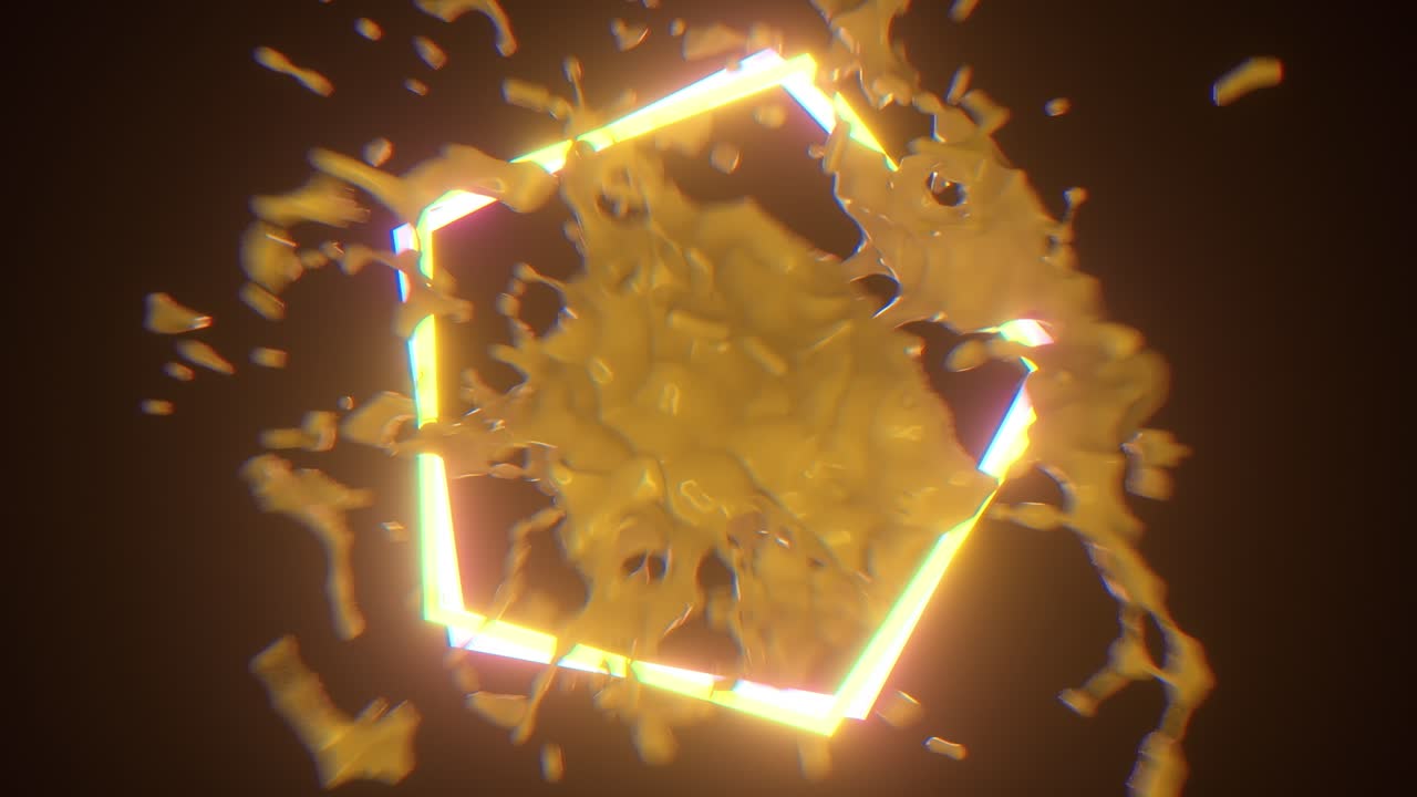 추상적인 노란색 액체 스플래시