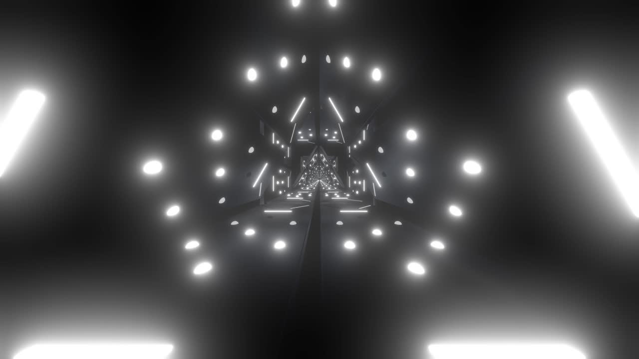 추상적인 미래주의 네온 터널