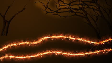 animación de fondo de incendios forestales en la que se ve el bosque ardiendo