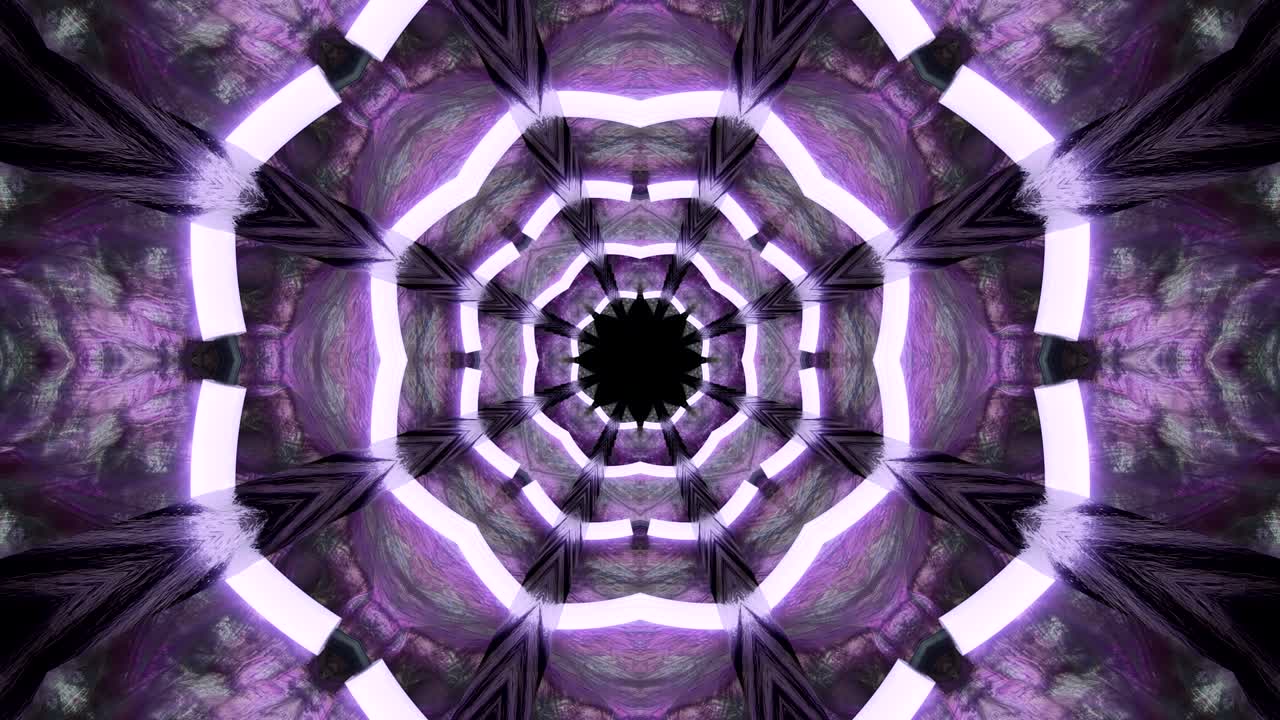 fondo decorativo de neón abstractamente adornado con bucles. caleidoscopio o mandala en 3d.