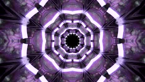 fondo decorativo de neón abstractamente adornado con bucles. caleidoscopio o mandala en 3d.