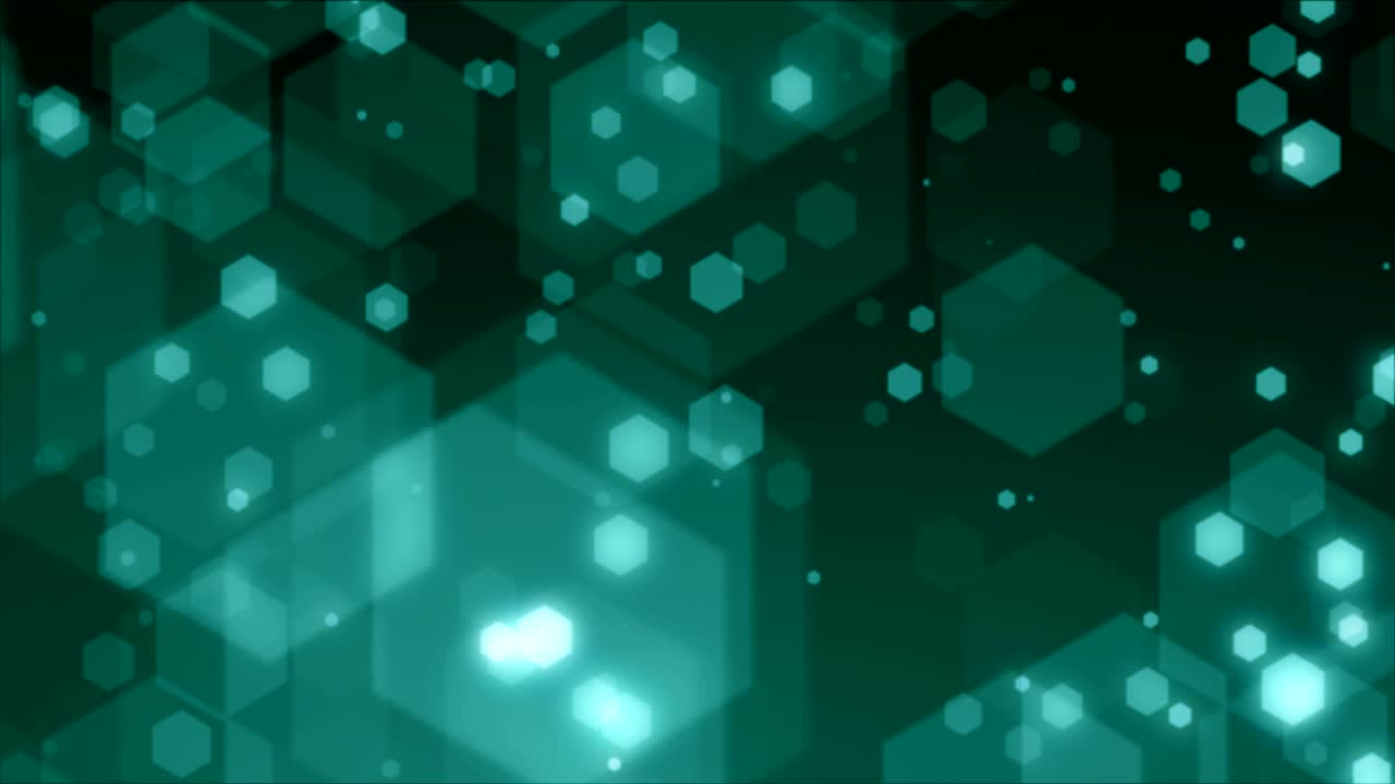 partículas hexagonales cuadrícula médica patrón hexagonal tecnología de fondo bucle