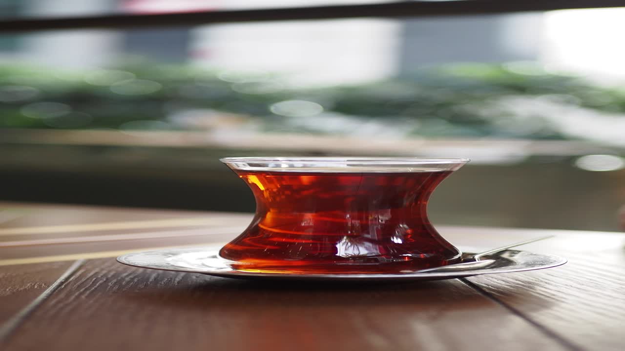 터키 차 한 잔 의 클로즈업