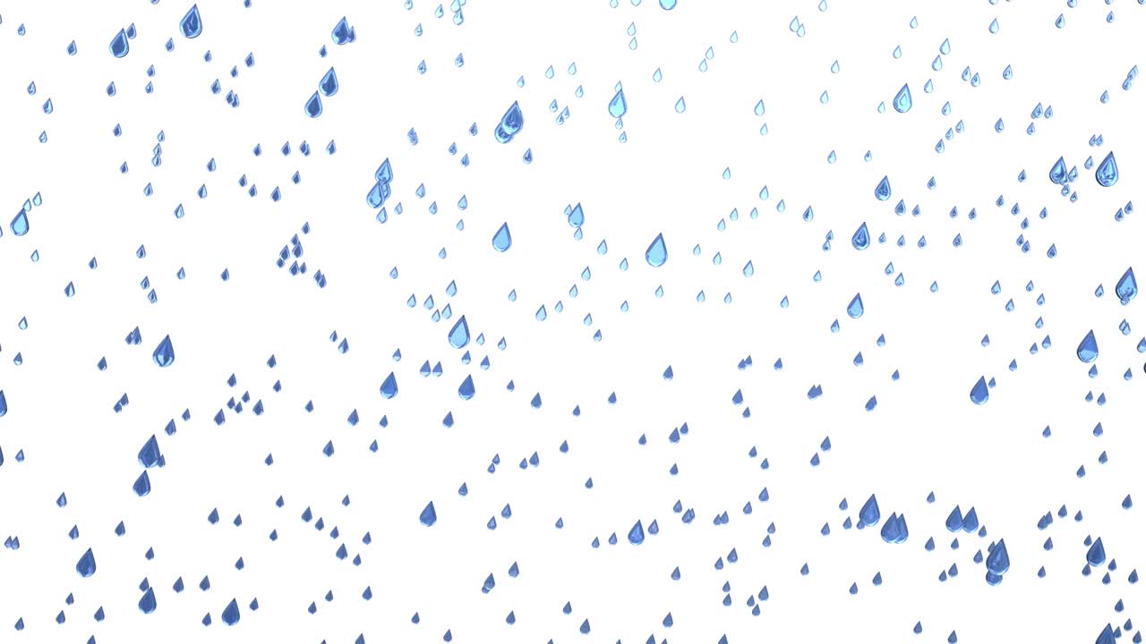 las gotas de lluvia caen aisladas - pronóstico del tiempo, fondo video digital 3d