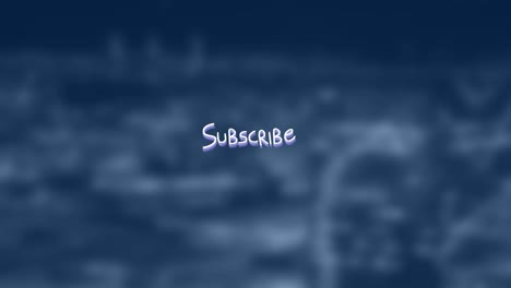 animation of subscribe text with lines over out of focus cityscape