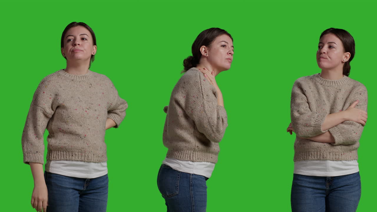 Woman with arms crossed in studio shot