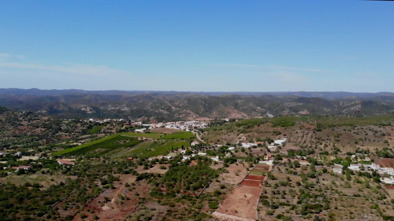 Aerial View of a Rural Village in the Hills