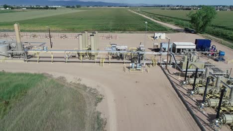 flying over part of an oil frack pad