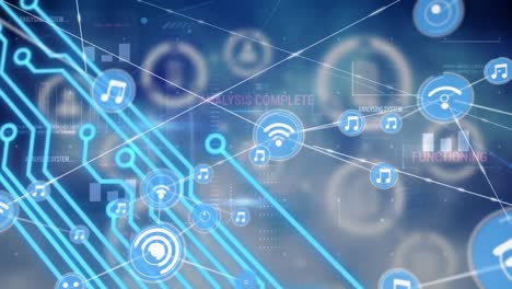 animación de la red de conexiones a través del procesamiento de datos