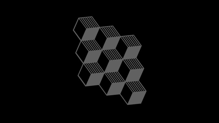 Graphic object in black and white with stroboscopic and hypnotic effect, which rotates clockwise decreasing the size from full screen to disappearing in the center, in 16: 9 video format