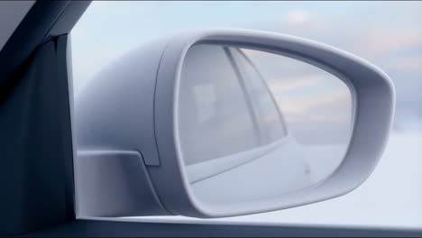 close-up of a car's side mirror