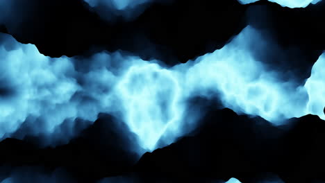 dinámico país de las maravillas de invierno girando copos de nieve blancos sobre un fondo azul y negro