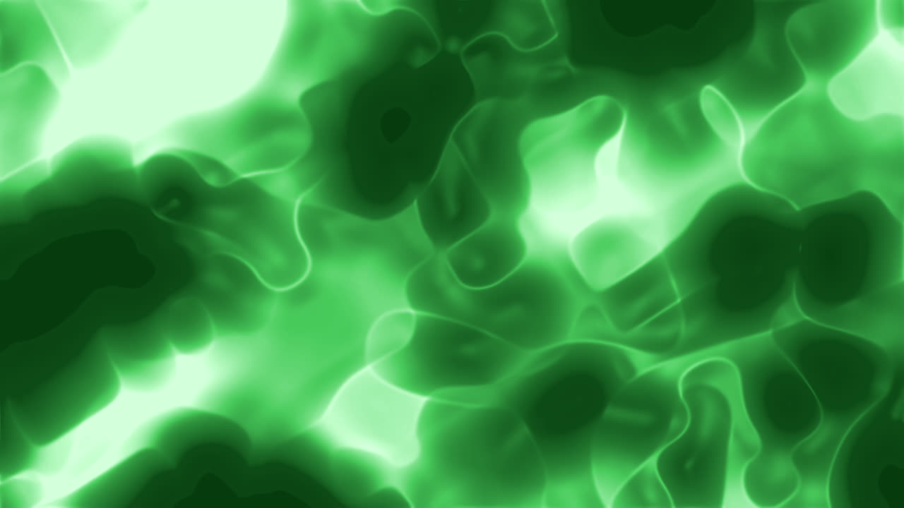 Fundo em Loop com Movimento Fluido Abstrato Verde Brilhante