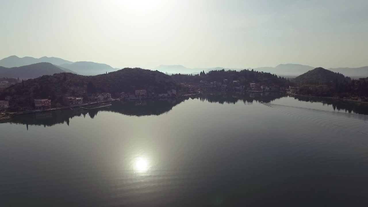 Flight over Agricultural area in Neretva river delta in Croatia. Aerial Shot