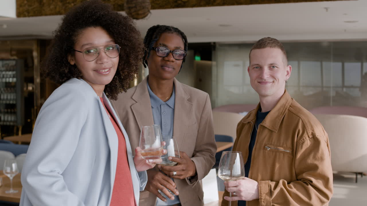 Friends enjoying drinks at a restaurant