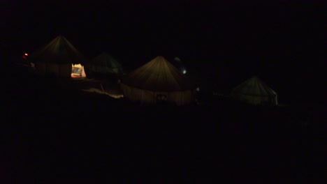tent village established for trekkers in himalayas to stay at night