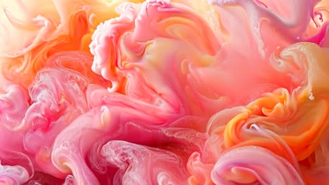 a colorful swirl of pink, orange, and yellow cotton candy. the colors are bright and vibrant, creating a fun and playful mood
