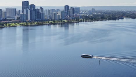 passenger ferry crossing the swan river in perth, western australia from south perth jetty to barrack st jetty