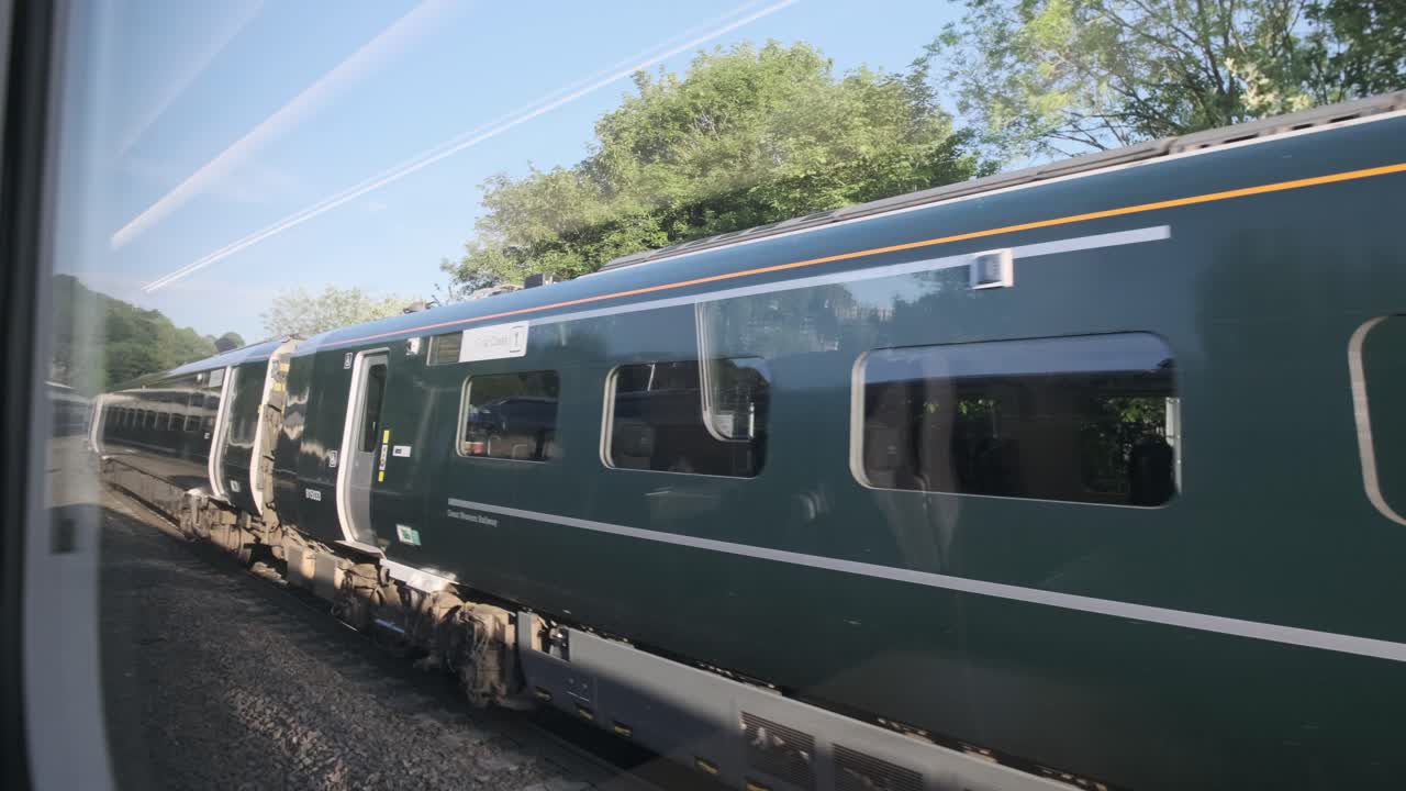 High speed GWR Javelin train pulling into bath station England