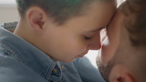 Close-Up-View-Of-Young-Couple-Kissing-And-Hugging,-The-Guy-Holds-The-Girl