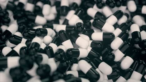 black and white medicine capsules