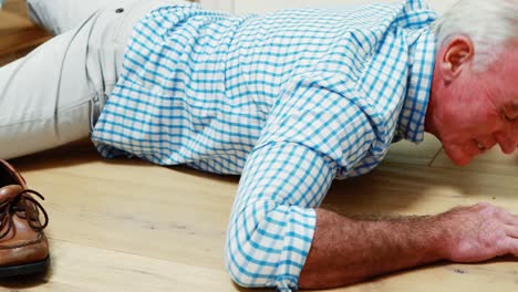 senior man fallen down from stairs