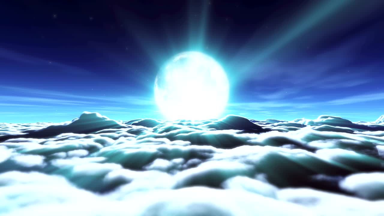 구름과 달에서 날아가는 꿈 4k