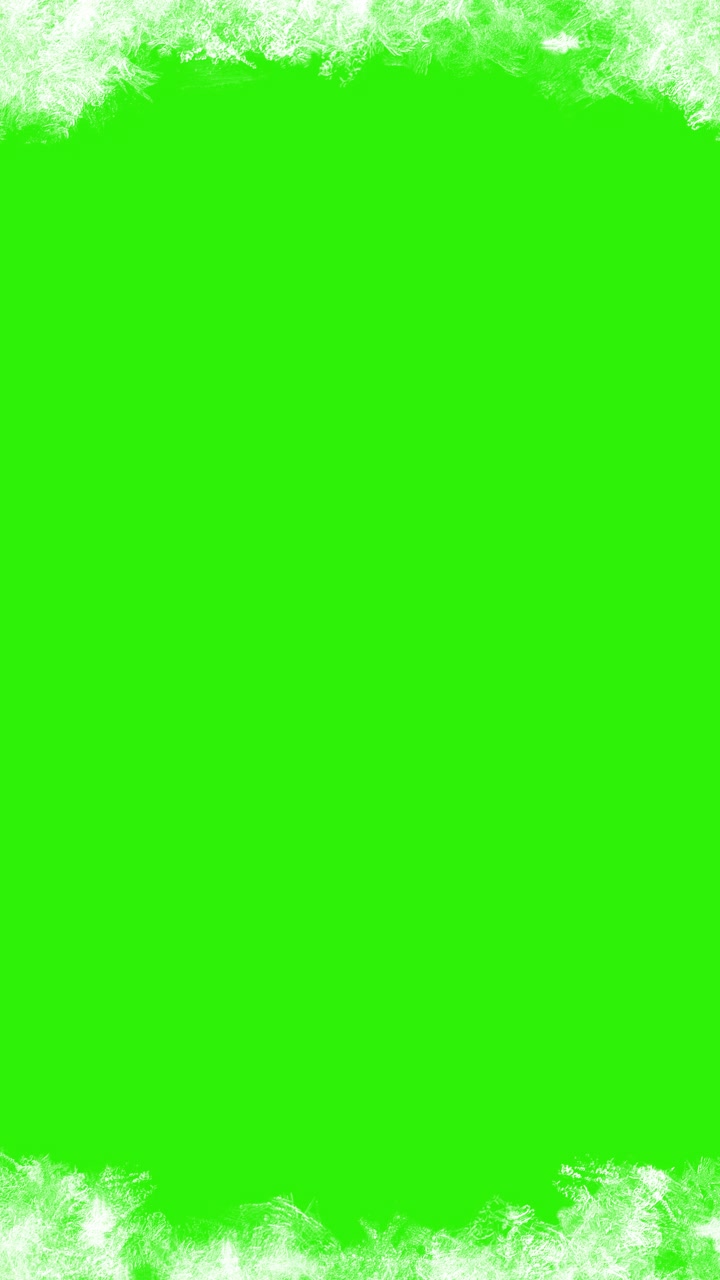 Growing Frost and Ice Frame on Green Screen Background