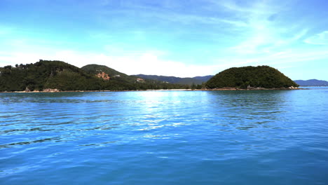 looking at the sea, island and sky from the sea