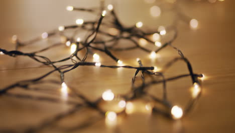 close-up of christmas lights