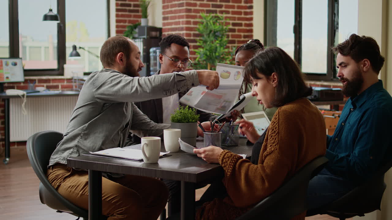 Diverse team of colleagues working on business collaboration