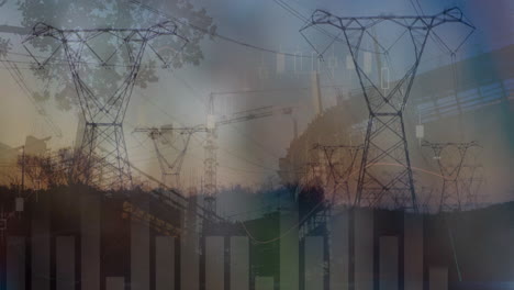 animation of data processing over pylons