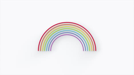 la animación de la apariencia del arco iris de las bolas. arcoiris para la esperanza y el deseo generan el estado de ánimo de optimismo. todo estará bien. símbolo de verano. plantilla para el diseño o fondo para niños