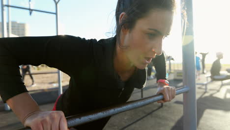 woman exercising in the park 4k