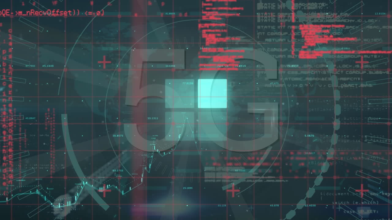 animación del procesamiento de datos sobre texto de 5 g