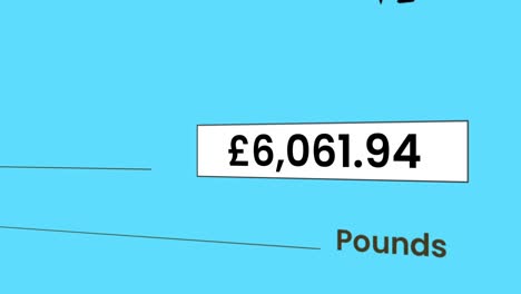 pound increasing counter number in bank check (cheque) for payment.