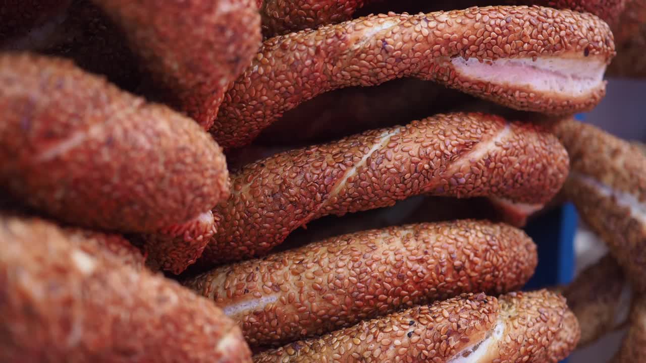 Stacked Sesame Turkish Bread