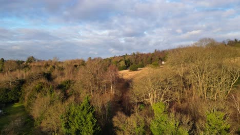 Drone-Vuela-Sobre-Las-Pintorescas-Colinas-De-Surrey