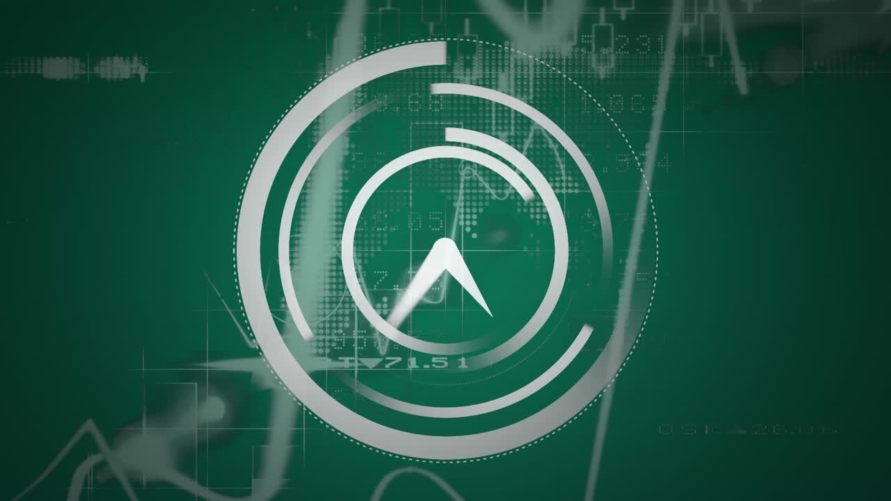 orologio bianco in movimento e grafici su sfondo verde