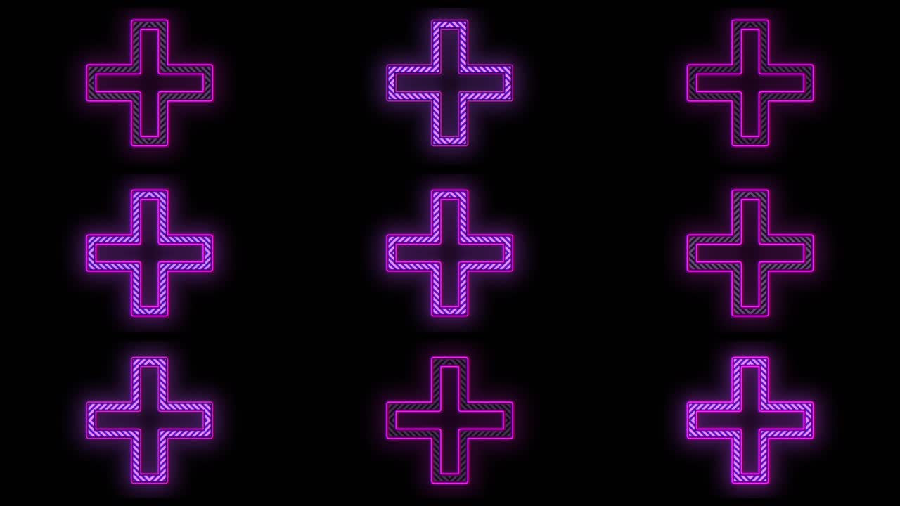 patrón de iconos más púrpura en filas en degradado negro