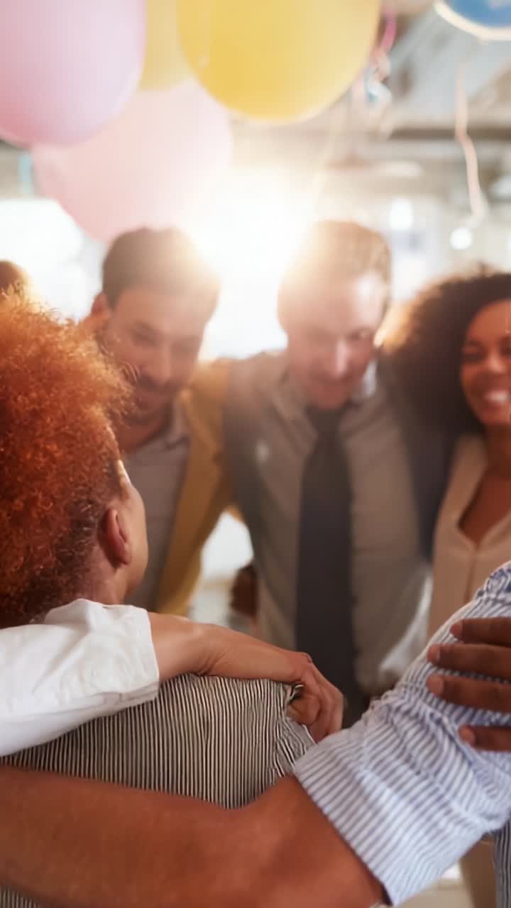 Joyful Celebration with Friends: A Heartwarming Moment Captured as Laughter and Smiles Illuminate the Gathered Group in a Colorful Atmosphere of Togetherness