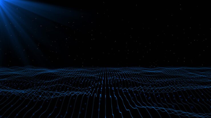 Flusso di dati, linee di velocità in fibra ottica, tecnologia, cyberspazio, codice di streaming tecnologico, ologramma aziendale