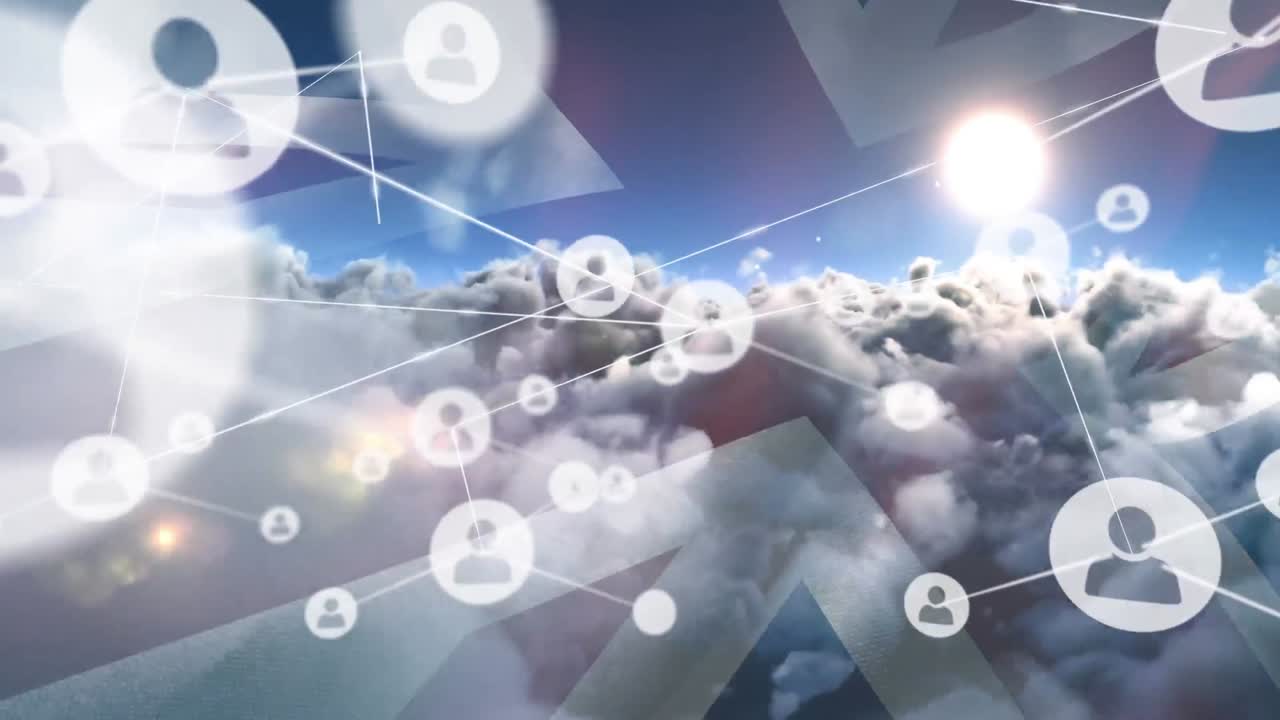 하늘의 구름에 대한 영국  ⁇ 발에 대한 프로필 아이콘 네트워크