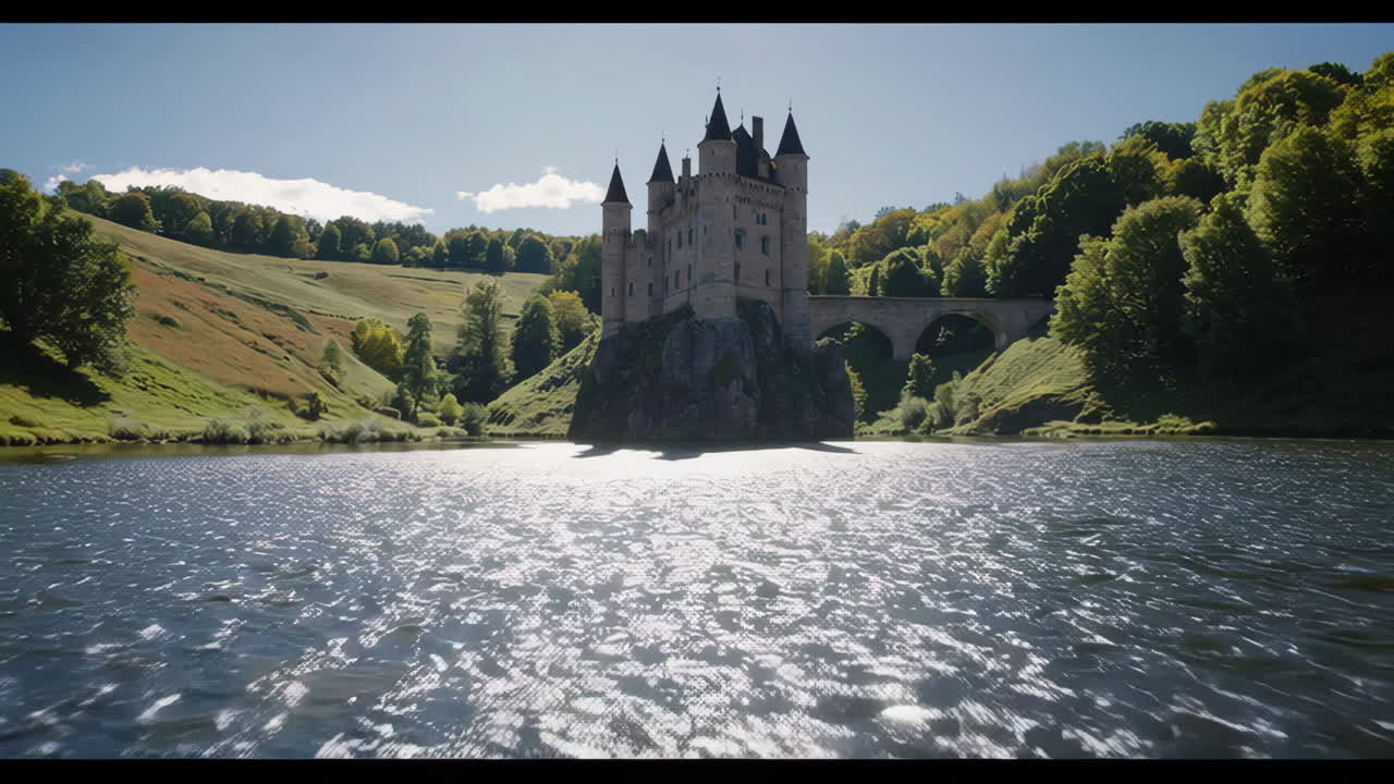 Medieval Castle on a Rock Island