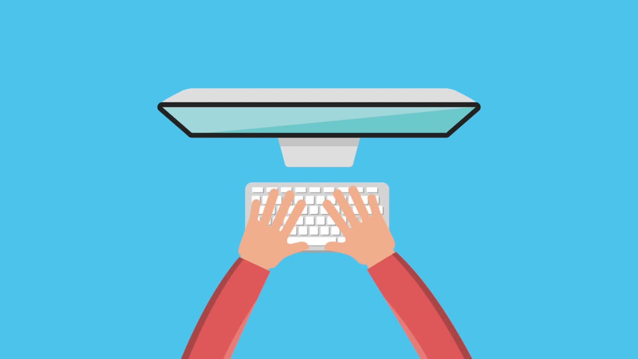 tastatur mit der hand, mit dem laptop und dem computer